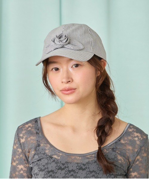 kaorinomori(カオリノモリ)の「kaorinomori ベディキャップ / カオリノモリ(キャップ・レディース・ブラック/ホワイト/ライトブルー・FREE)」の1枚目の写真