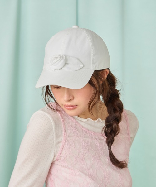 kaorinomori(カオリノモリ)の「kaorinomori ベディキャップ / カオリノモリ(キャップ・レディース・ブラック/ホワイト/ライトブルー・FREE)」の6枚目の写真