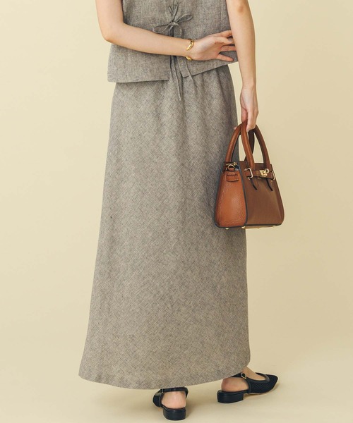 Gready Brilliant（グレディブリリアン）の「ＬＵラメリネンバイアス（スカート・レディース・ブラウン/ブラック・38）」の9枚目の写真