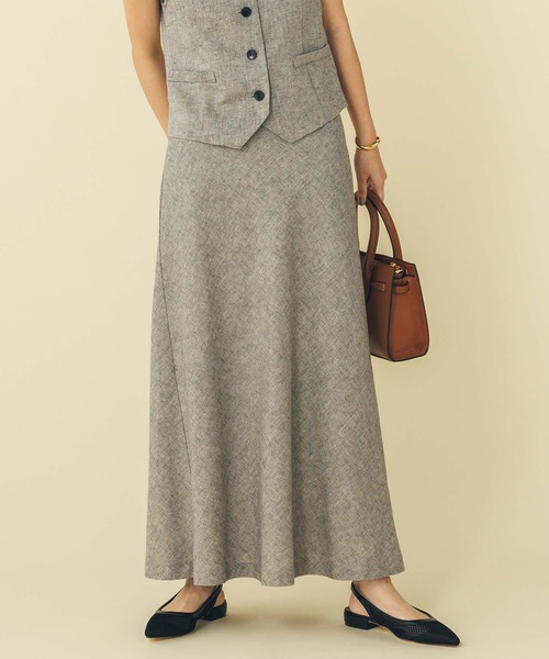 Gready Brilliant（グレディブリリアン）の「ＬＵラメリネンバイアス（スカート・レディース・ブラウン/ブラック・38）」の10枚目の写真