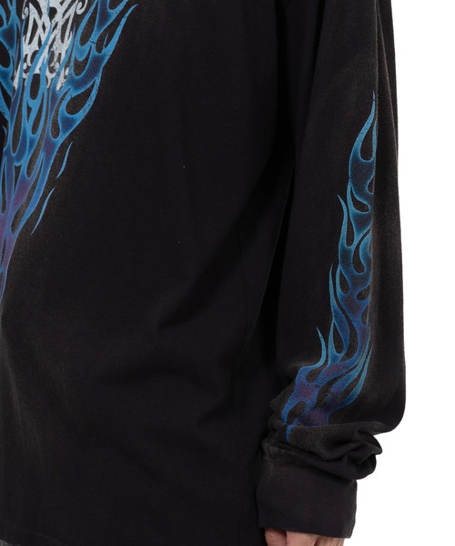 KMY-FIRE” Distressed L/S T-shirt（Tシャツ/カットソー）｜KAMIYA