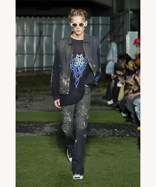 KMY-FIRE” Distressed L/S T-shirt（Tシャツ/カットソー）｜KAMIYA