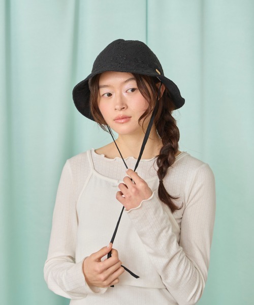 kaorinomori（カオリノモリ）の「kaorinomori レーブチューリップ パル / カオリノモリ（ハット・レディース・ブラック/スカイブルー/ホワイト・M/57.5cm）」の9枚目の写真