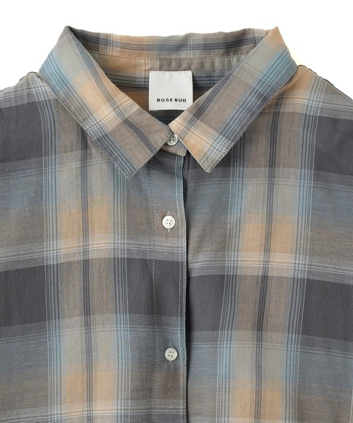 ROSE BUD(ローズバッド)の「【WEB・一部店舗限定】OVERSIZE L/S SHIRT(シャツ/ブラウス・レディース・ブラウン/ブルー/グレー・ONE SIZE)」の5枚目の写真