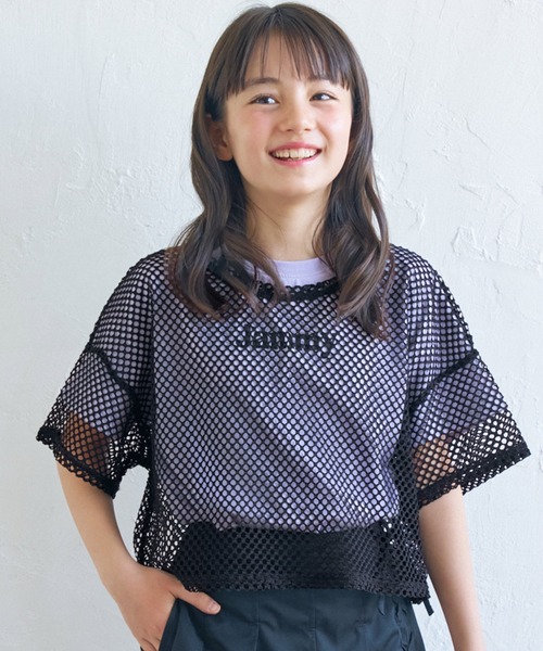 セール】キッズ プリントTシャツ＆メッシュトップス 2点セット