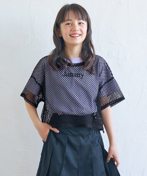 セール】キッズ プリントTシャツ＆メッシュトップス 2点セット