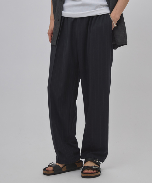 CHANEL ブラック スエットパンツ ストライプ セール】ワルツ ストライプ バルーンフィットパンツ（スラックス