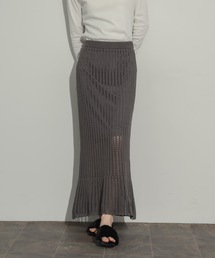 メッシュ編みナロースカート