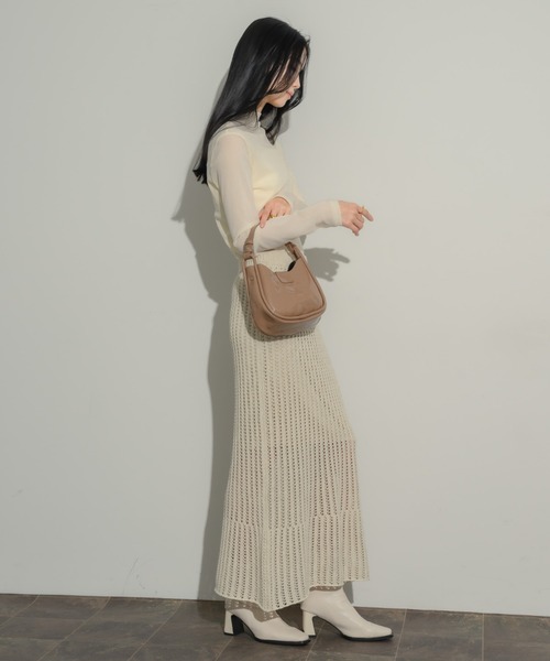 NEUNA（ヌナ）の「メッシュ編みナロースカート（スカート・レディース・ブラック/アイボリー/チャコールグレー・FREE）」の19枚目の写真