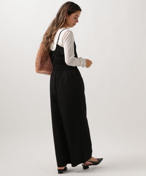 BAYFLOW（ベイフロー）の「[さらっと軽い着心地]ウエストギャザーサロペット（サロペット/オーバーオール・レディース・ブラック/カーキ・FREE）」の5枚目の写真