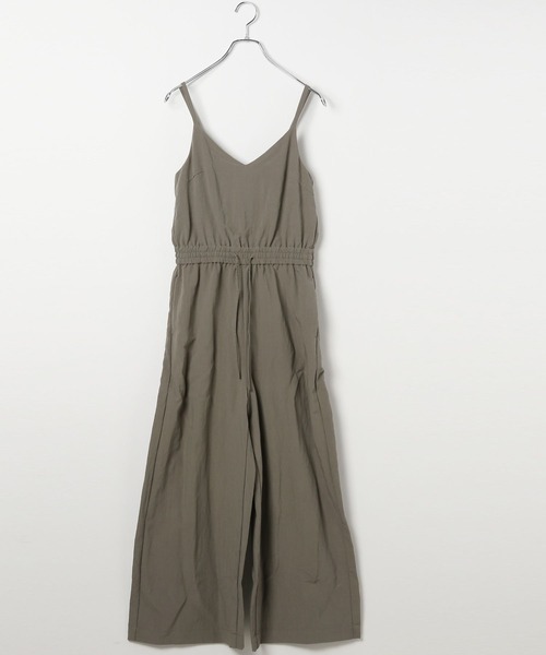 BAYFLOW（ベイフロー）の「[さらっと軽い着心地]ウエストギャザーサロペット（サロペット/オーバーオール・レディース・ブラック/カーキ・FREE）」の9枚目の写真