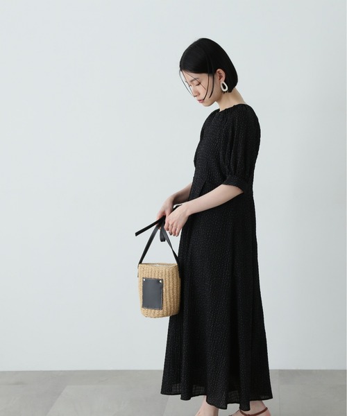 N.(N. Natural Beauty Basic)(エヌエヌナチュラルビューティーベーシック)の「ラグランスリーブドットワンピース(ワンピース・レディース・ブラック/オフホワイト・MEDIUM)」の19枚目の写真
