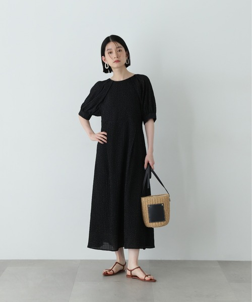 N.(N. Natural Beauty Basic)(エヌエヌナチュラルビューティーベーシック)の「ラグランスリーブドットワンピース(ワンピース・レディース・ブラック/オフホワイト・MEDIUM)」の20枚目の写真