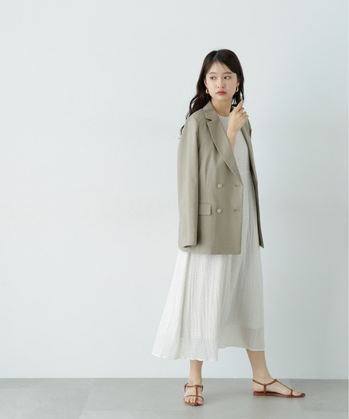 N.(N. Natural Beauty Basic)(エヌエヌナチュラルビューティーベーシック)の「ラグランスリーブドットワンピース(ワンピース・レディース・ブラック/オフホワイト・MEDIUM)」の4枚目の写真