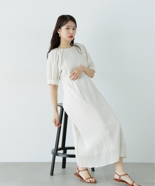 N.(N. Natural Beauty Basic)(エヌエヌナチュラルビューティーベーシック)の「ラグランスリーブドットワンピース(ワンピース・レディース・ブラック/オフホワイト・MEDIUM)」の7枚目の写真