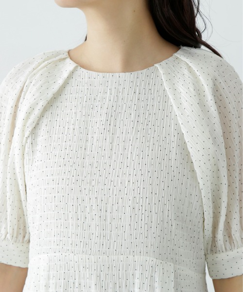 N.(N. Natural Beauty Basic)(エヌエヌナチュラルビューティーベーシック)の「ラグランスリーブドットワンピース(ワンピース・レディース・ブラック/オフホワイト・MEDIUM)」の12枚目の写真