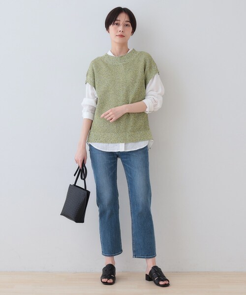 INDIVI(インディヴィ)の「【和紙混素材】フレンチスリーブミックスカラーニット(ニット/セーター・レディース・グレー系4/ベージュ系その他7/グリーン系5/チャコール・38/34/19/15 /13/05)」の16枚目の写真