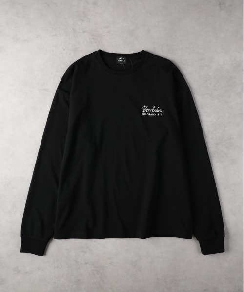 CAMP7(キャンプセブン)の「【CAMP7】Boulder刺繍ロンT(Tシャツ/カットソー・メンズ・ブラック/ホワイト・M/L/XL)」の1枚目の写真