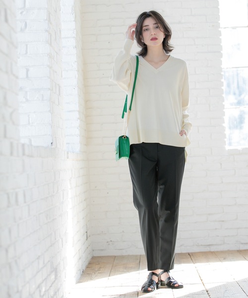 OPAQUE.CLIP（オペークドットクリップ）の「美脚ストレッチテーパードパンツ【洗濯機洗い可】（その他パンツ・レディース・ブラック/ライトグレー/パープル/ブルー系その他・36/34/40/38/42）」の10枚目の写真