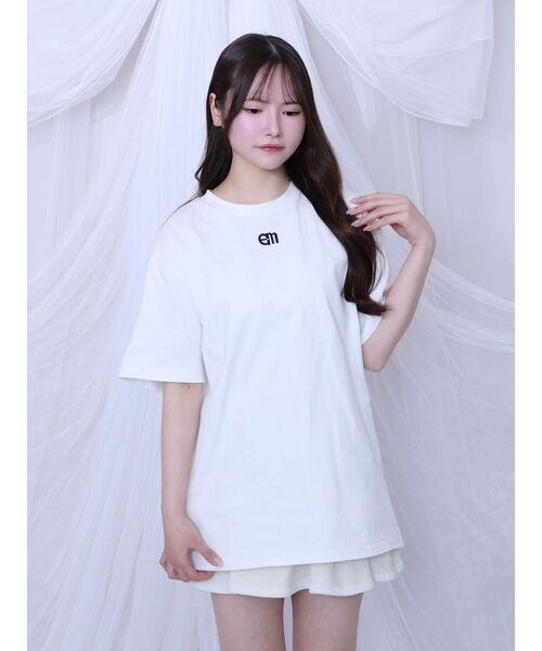 EATME（イートミー）の「エンブロイダリービッグTシャツ（Tシャツ/カットソー・レディース・ブラック/オフホワイト・FREE）」の2枚目の写真