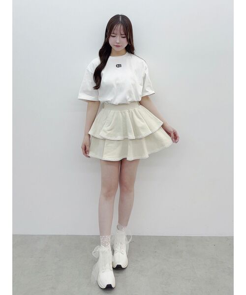 EATME（イートミー）の「エンブロイダリービッグTシャツ（Tシャツ/カットソー・レディース・ブラック/オフホワイト・FREE）」の4枚目の写真