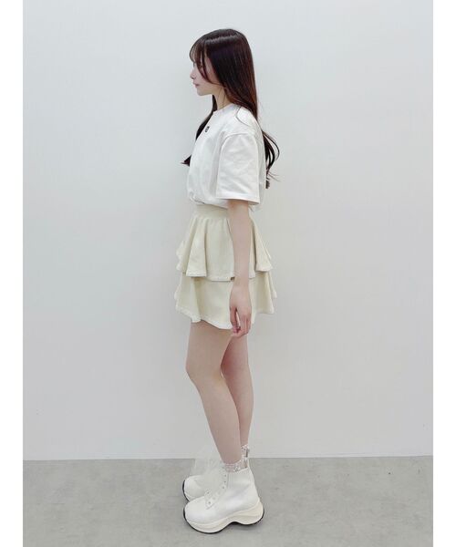 EATME（イートミー）の「エンブロイダリービッグTシャツ（Tシャツ/カットソー・レディース・ブラック/オフホワイト・FREE）」の5枚目の写真