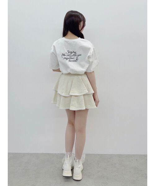 EATME（イートミー）の「エンブロイダリービッグTシャツ（Tシャツ/カットソー・レディース・ブラック/オフホワイト・FREE）」の6枚目の写真