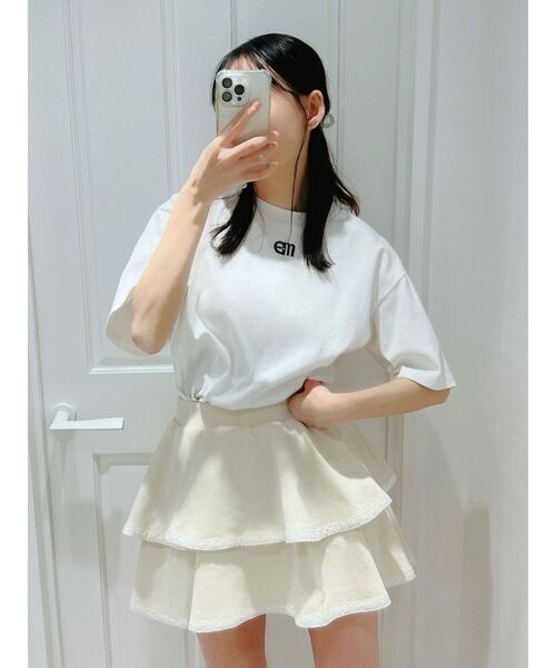 EATME（イートミー）の「エンブロイダリービッグTシャツ（Tシャツ/カットソー・レディース・ブラック/オフホワイト・FREE）」の10枚目の写真