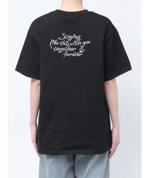 EATME（イートミー）の「エンブロイダリービッグTシャツ（Tシャツ/カットソー・レディース・ブラック/オフホワイト・FREE）」の14枚目の写真