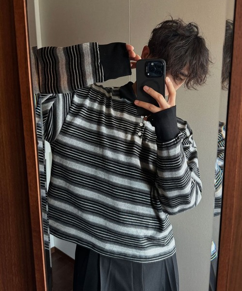 セール】【UNISEX】ASCLO／マルチボーダーカラーT（Tシャツ