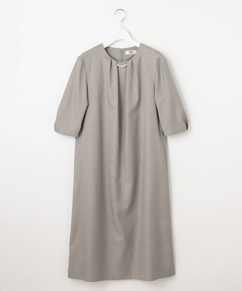 J.PRESS Ladies（J.プレス レディス）の「【洗える・UV加工・吸水速乾】OXIJEWELストレッチ ワンピース（ワンピース・レディース・シルバー系/ライトグレー系/ベージュ系/ネイビー系・XS）」の10枚目の写真