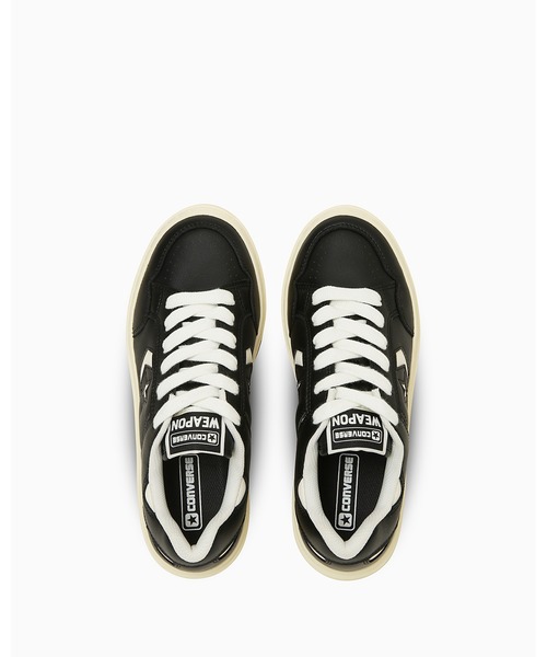 CONVERSE（コンバース）の「WEAPON PLTS FS OX / ウエポン　ＰＬＴＳ　ＦＳ　ＯＸ（スニーカー・レディース・ブラック×ホワイト・8/7.5/7/6.5/6/5.5/5）」の4枚目の写真
