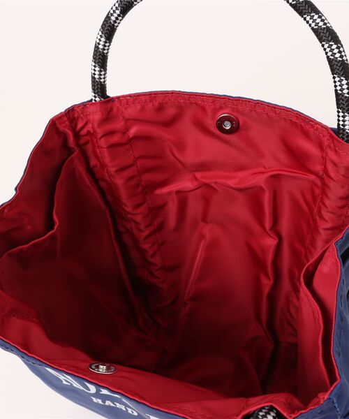 florist（フローリスト）の「【撥水加工・軽量】ロゴマークバイカラーハンドバッグ/ランチバッグ/サブバッグ（エコバッグ/サブバッグ・レディース・パープル/グレー/ベージュ/ネイビー/グリーン/ブラック・FREE）」の8枚目の写真