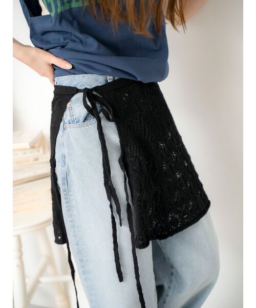 Ungrid(アングリッド)の「ニットレイヤードスカート(スカート・レディース・ブラック/アイボリー・FREE)」の8枚目の写真