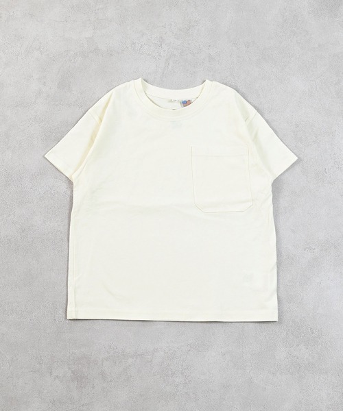 Life Support Products(ライフサポートプロダクツ)の「【COTTON from U.S.A】ポケットTシャツ(Tシャツ/カットソー・キッズ・ライトブルー/オフホワイト/ブラック系その他/ホワイト系その他/パープル系その他/レッド/キャメル/チャコール・100/130/110/150/120/140/80/90/95)」の2枚目の写真