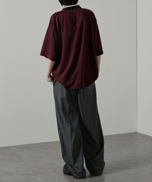 Alfred Alex(アルフレッドアレックス)の「【Alfred Alex】フェイクレイヤードダブルウエストワイドスラックスパンツ(スラックス・メンズ・ブラック/チャコールグレー・L/M/S)」の19枚目の写真