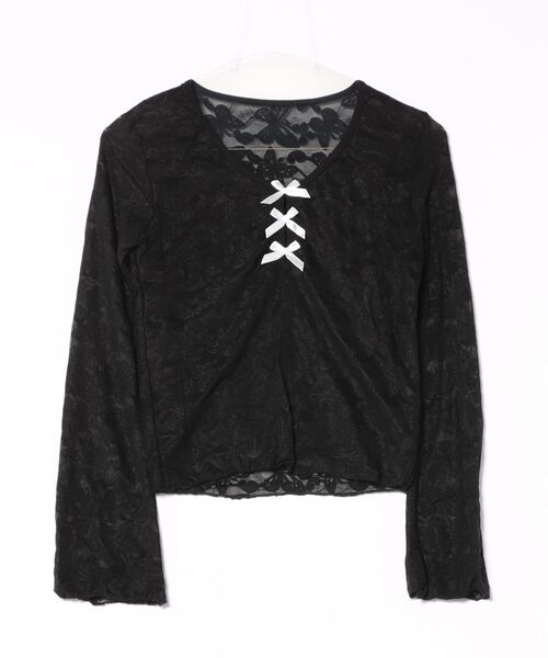 AsRiRe(アスリレイ)の「インナー付きレーストップス(Tシャツ/カットソー・レディース・ホワイト/ブラック・M)」の19枚目の写真