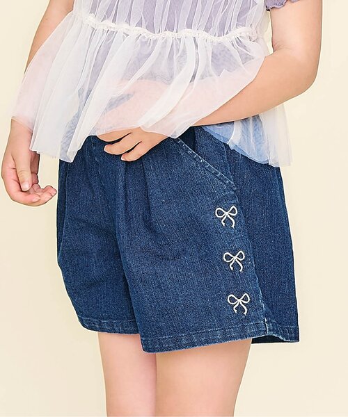 高価値セリー セール】【ジュニア対応】リボン刺繍ショートパンツ（その他 パンツ