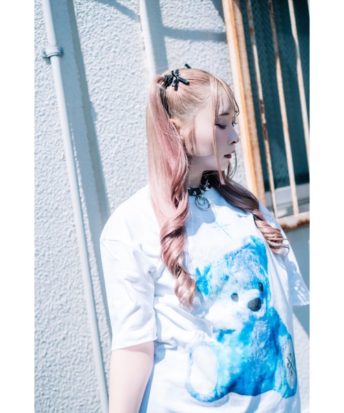 TRAVAS TOKYO(トラバス トウキョウ)の「『TRAVAS TOKYO/トラバス トーキョー』くまプリントTシャツ/ハーフスリーブカットソー(Tシャツ/カットソー・レディース・ブラック×ピンク/ホワイト/ブラック×ホワイト/レオパード・FREE)」の13枚目の写真