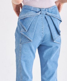 後ろビックリボン付きデニムパンツ