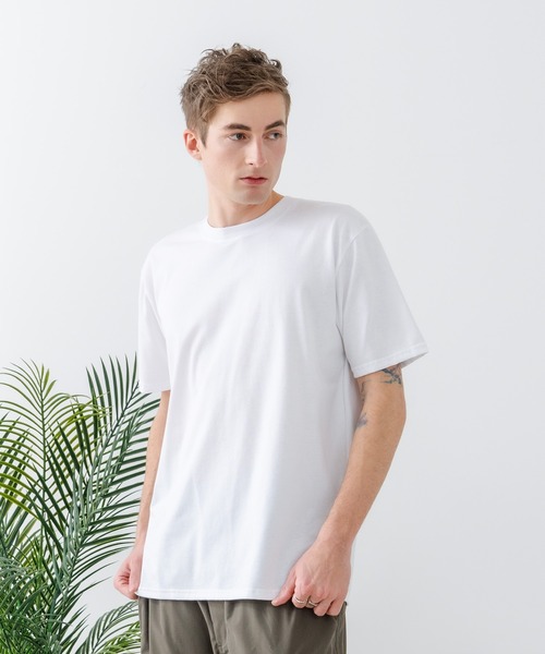 LB/S (エルビーエス)の「【汗染みの目立ちにくいTシャツ ZEROSTAIN/ゼロステイン】クルーネックTシャツ 綿タッチ ヘビーウェイト感 防汚・撥水 吸汗速乾 UVカット(Tシャツ/カットソー・メンズ・ホワイト/ネイビー/ブラック/ブルー/スミクロ・X-LARGE/LARGE/MEDIUM)」の2枚目の写真