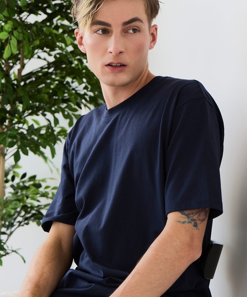 LB/S (エルビーエス)の「【汗染みの目立ちにくいTシャツ ZEROSTAIN/ゼロステイン】クルーネックTシャツ 綿タッチ ヘビーウェイト感 防汚・撥水 吸汗速乾 UVカット(Tシャツ/カットソー・メンズ・ホワイト/ネイビー/ブラック/ブルー/スミクロ・X-LARGE/LARGE/MEDIUM)」の18枚目の写真
