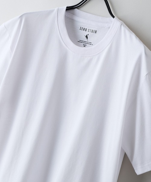 LB/S (エルビーエス)の「【汗染みの目立ちにくいTシャツ ZEROSTAIN/ゼロステイン】クルーネックTシャツ 綿タッチ ヘビーウェイト感 防汚・撥水 吸汗速乾 UVカット(Tシャツ/カットソー・メンズ・ホワイト/ネイビー/ブラック/ブルー/スミクロ・X-LARGE/LARGE/MEDIUM)」の7枚目の写真