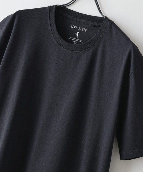 LB/S (エルビーエス)の「【汗染みの目立ちにくいTシャツ ZEROSTAIN/ゼロステイン】クルーネックTシャツ 綿タッチ ヘビーウェイト感 防汚・撥水 吸汗速乾 UVカット(Tシャツ/カットソー・メンズ・ホワイト/ネイビー/ブラック/ブルー/スミクロ・X-LARGE/LARGE/MEDIUM)」の9枚目の写真