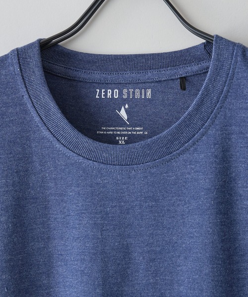 LB/S (エルビーエス)の「【汗染みの目立ちにくいTシャツ ZEROSTAIN/ゼロステイン】クルーネックTシャツ 綿タッチ ヘビーウェイト感 防汚・撥水 吸汗速乾 UVカット(Tシャツ/カットソー・メンズ・ホワイト/ネイビー/ブラック/ブルー/スミクロ・X-LARGE/LARGE/MEDIUM)」の14枚目の写真