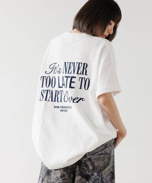 UNISEX/タフT》シシュウロゴTシャツ（Tシャツ/カットソー