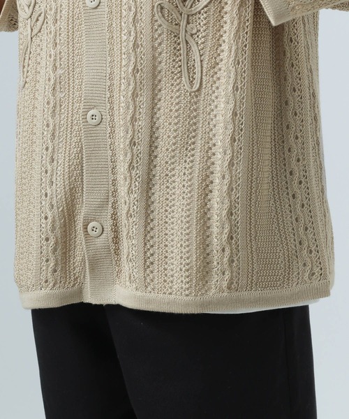 theory 半袖レースニット rienda | ラメシャギーメッシュKnit TOP (ニット ) |SHEL'TTER