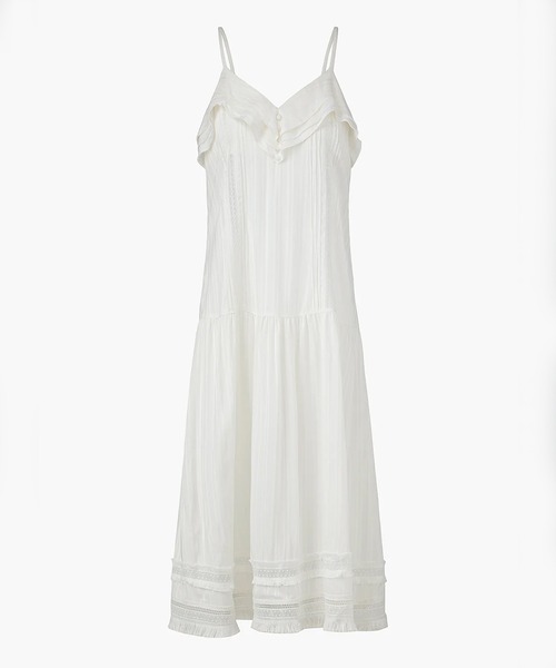 KUME（クメ）の「KUME/クメ Pleated Ruffle Sleeveless Long Dress ワンピース 秋物 秋服 2026年秋冬（ワンピース・レディース・アイボリー/ブラック・FREE）」の10枚目の写真