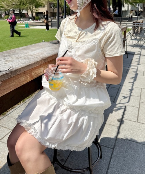 SOLLON.（ソルロン）の「小花柄ヘンリーネック半袖トップス（Tシャツ/カットソー・レディース・アイボリー/ネイビー/グレー・FREE）」の16枚目の写真