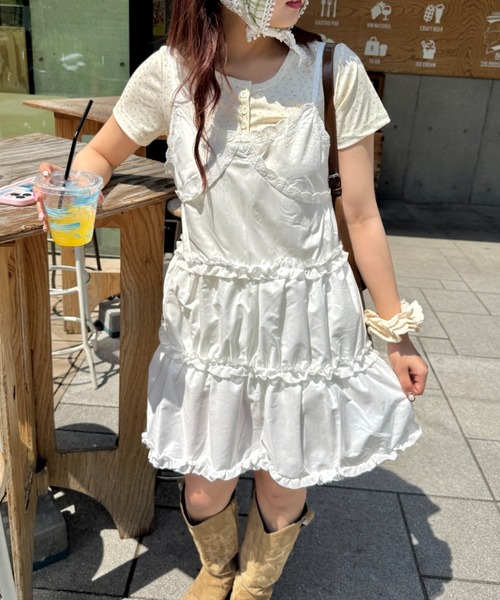 SOLLON.（ソルロン）の「小花柄ヘンリーネック半袖トップス（Tシャツ/カットソー・レディース・アイボリー/ネイビー/グレー・FREE）」の17枚目の写真